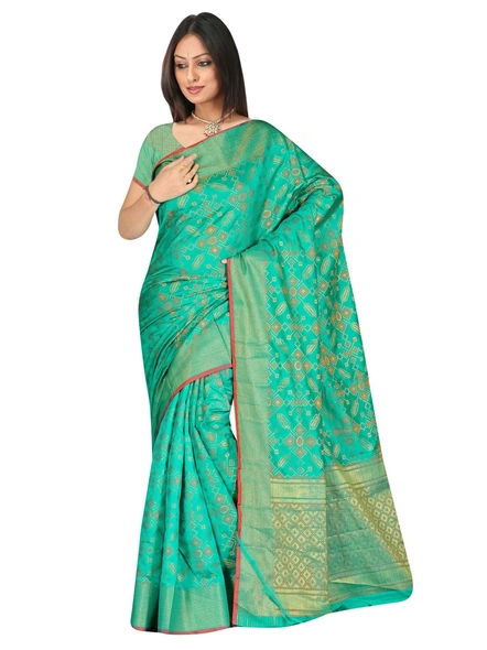 Green Banarasi Silk Saree-1