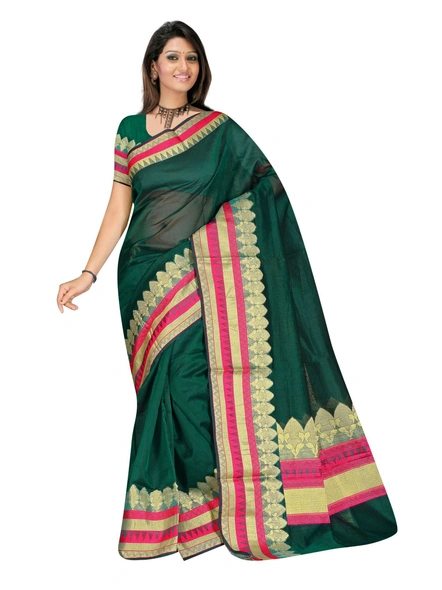 Green Chanderi Silk Woven Saree-780