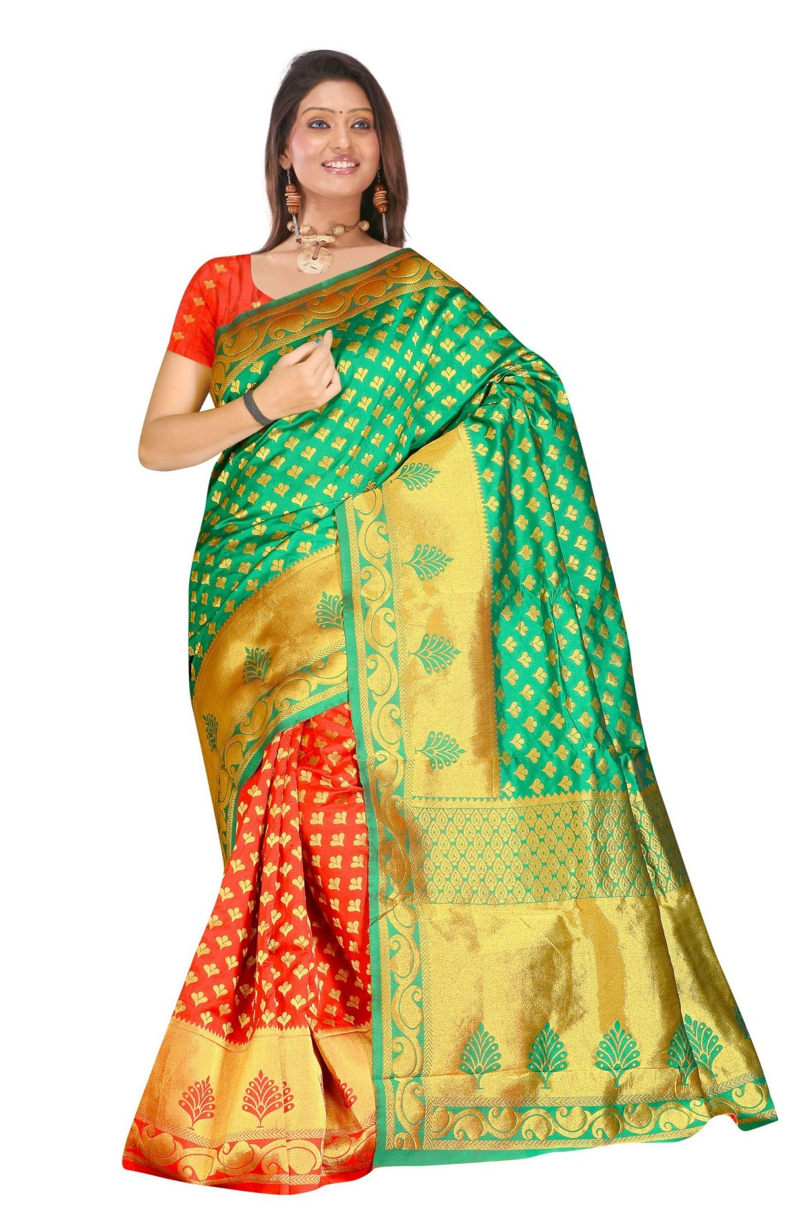 Banarasi Half Half Silk Zari Woven Saree 601-601