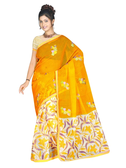 Super Net Printed Embroidered Saree-2