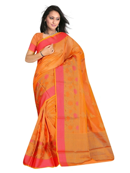 Orange Chanderi Silk Woven Saree-794
