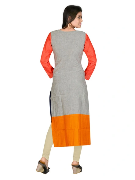 Handloom Embroidered Fancy Kurti In Multi Color-M-2