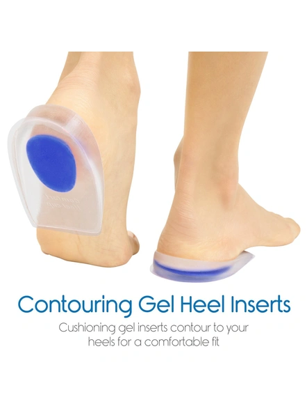 Silicone Gel Heel Protector Insole Cups for Swelling, Pain Relief, Foot Care Support Cushion for Men and Women - 1 Pair (Multicolor) G22.-G22