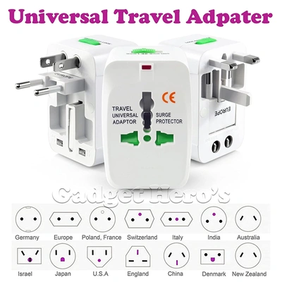 All in One Universal Power Adapter Travel Adaptor Surge Protector G23.