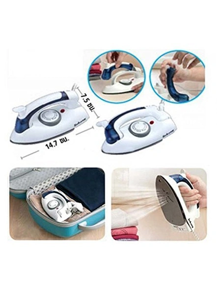 Foldable Compact Flat Temperature Control Handheld Steam Plastic Iron With Measuring Cup (Multicolor) G25.-3