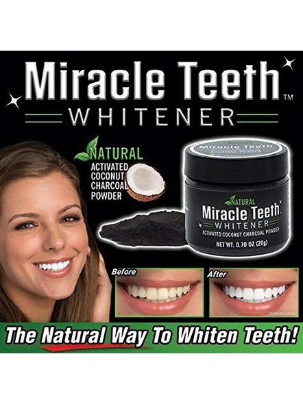 Teeth Whitener I Natural Whitening Coconut Charcoal Powder (Pack Of 1) G33,-3
