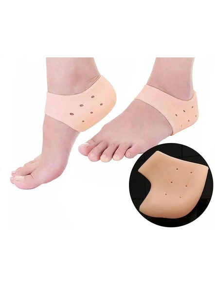 Silicone Gel Heel Pad Socks for Pain Relief for Men and Women (Multicolor, Free Size) G37-G37