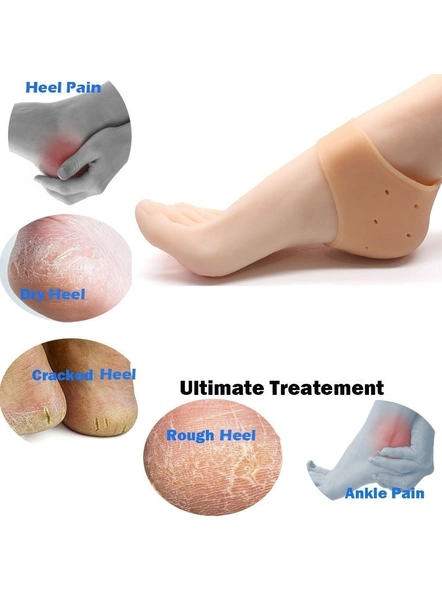 Silicone Gel Heel Pad Socks for Pain Relief for Men and Women (Multicolor, Free Size) G37-1
