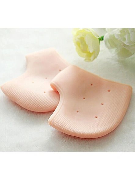 Silicone Gel Heel Pad Socks for Pain Relief for Men and Women (Multicolor, Free Size) G37-4