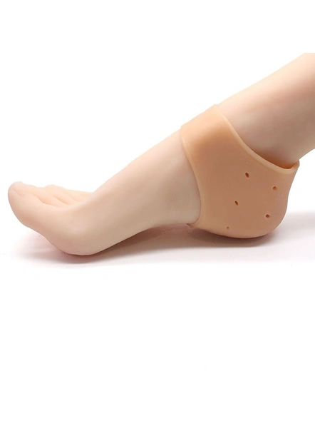 Silicone Gel Heel Pad Socks for Pain Relief for Men and Women (Multicolor, Free Size) G37-5