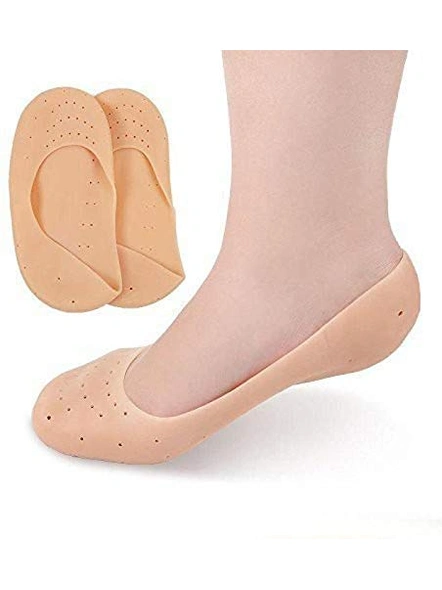 Anti Crack Silicone Foot Protector Moisturizing Socks for Foot-Care and Heel Cracks (Free Size) (Pair of 1) G38-G38