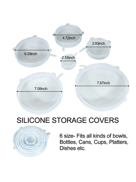 Silicone Lid Set, Silicon lids for containers (Cover 6pcs) (Multicolor) G77-4