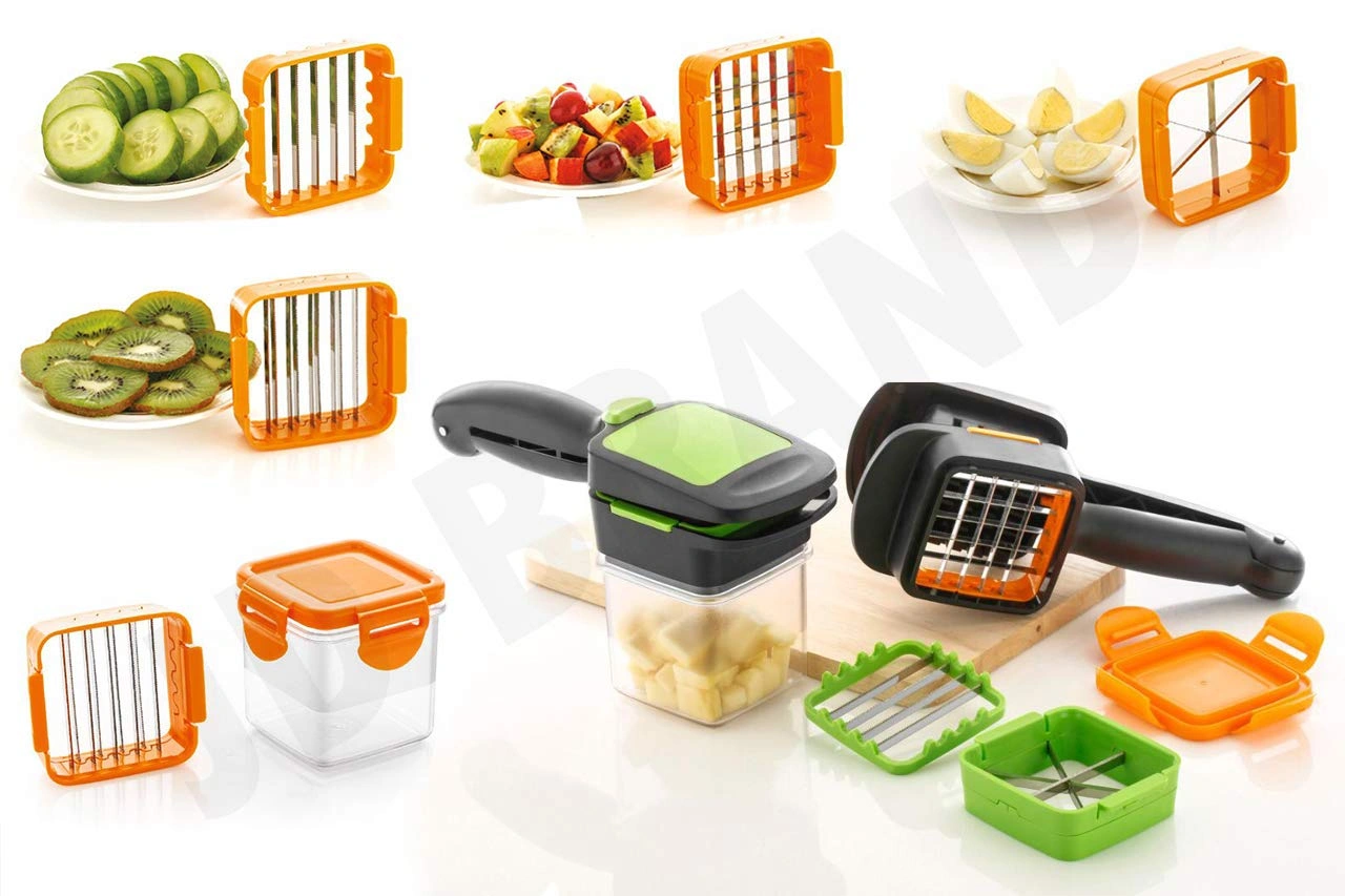 Kanani Enterprise New 5 in 1 Multifunction Vegetable Cutter Manual Vegetable  Quick Dicer Fruit Chopper Slicer Non-Skid Base Slicer and Chopper Vegetable  & Fruit Chopper (pack of 1 Chopper) Vegetable & Fruit