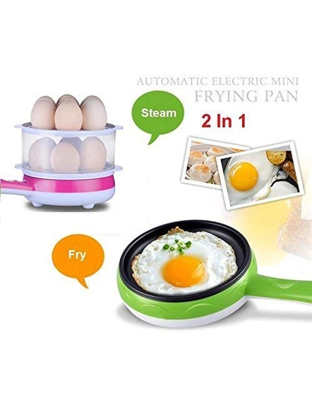Two Layer Multifunction Non-Stick Electric Double Frying Pan Egg Boiler Egg Cooker Egg Steamer 14 Eggs (Multicolor) G87-3