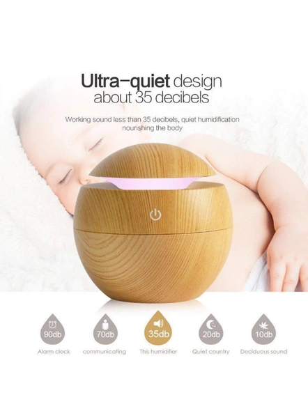 Wood Cool Mist Humidifiers Essential Oil Diffuser Aroma Air Humidifier with Led Night Light Colorful Change for Car, Office, Babies, humidifiers for home, air humidifier for room (Multicolor) G92-1
