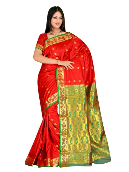 Banarasi Silk Woven Saree in Maroon-927