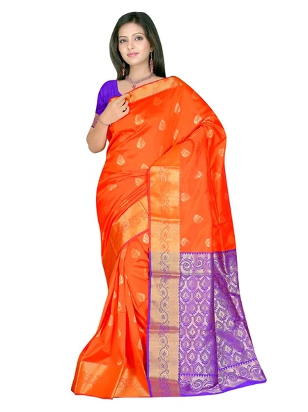 Banarasi Silk Woven Saree in Orange-952
