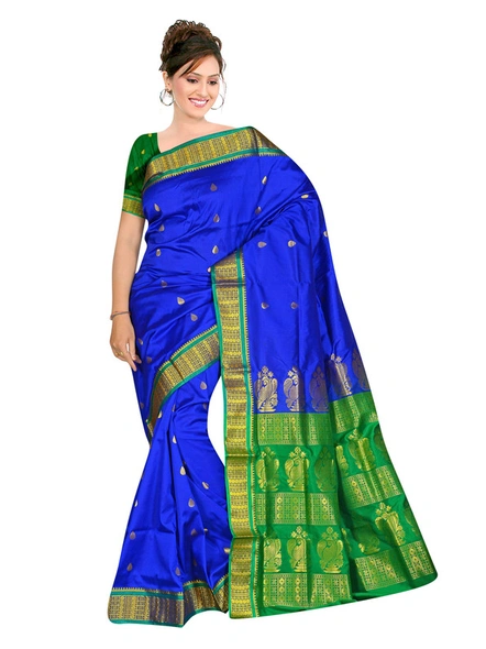 Banarasi Silk Woven Saree in Blue-975