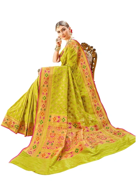 Banarasi Silk Woven Saree In Teal Green-E601