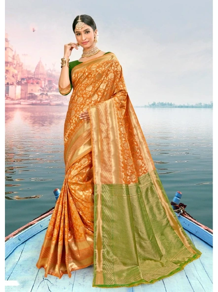 Banarasi Silk Saree in Mustard-E649