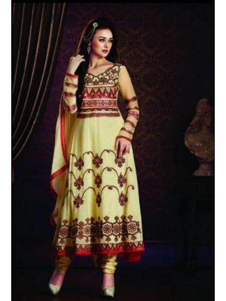 Yellow Georgette Embroidery Suit-E921