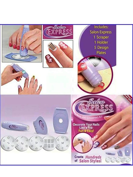 Nail Polish Art Decoration Stamping Design Kit Decals Paint Stamp (Multicolor - Pack of 1) G105-4