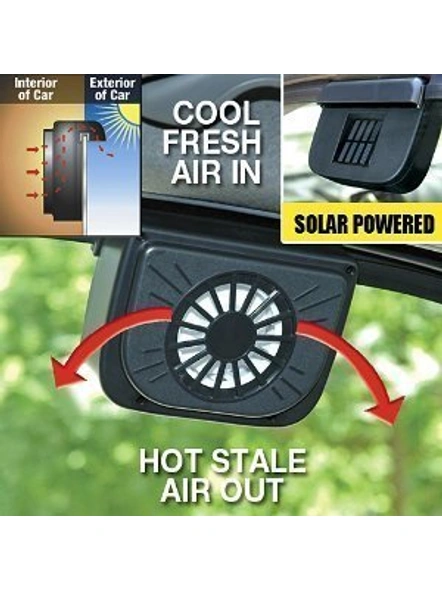 Auto Cool Solar Powered Ventilation Exhaust Fan, Solar Powered Car Window Cool Air Vent Auto Fan ( Multicolor, 11 X 6 cm ) G126-1