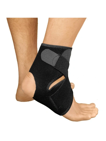 Breathable Neoprene Ankle Support Compression Brace for Injuries, Pain Relief and Recovery (Free Size) G136-3