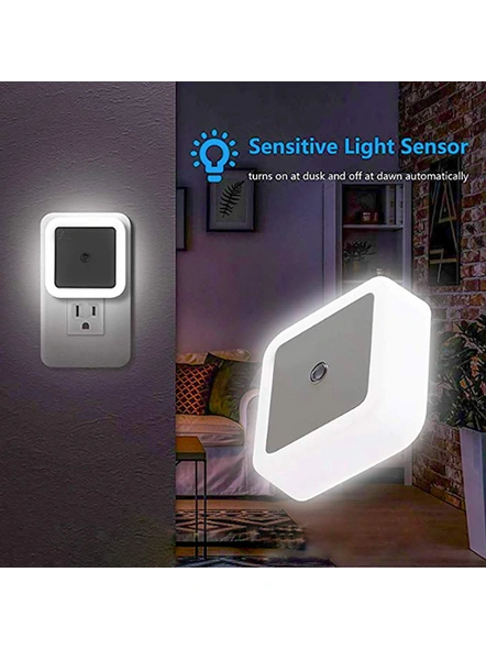 Led Night Lamp with Sensor, Led Night Light Plug in LED Night Light Lamp with Dusk to Dawn Sensor for Bedroom, Bathroom, Kitchen, Hallway, Stairs, Daylight White (Pack of 1) G142-3