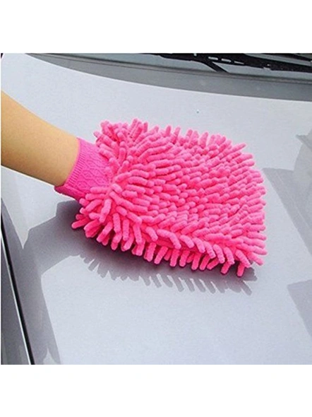 Double Sided Microfibre Wash and Dust Mitt Cleaning Gloves (Random Colors - Pack of two) G155-3