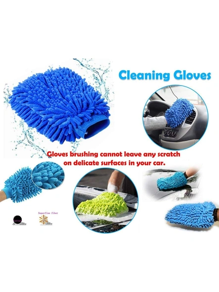 Double Sided Microfibre Wash and Dust Mitt Cleaning Gloves (Random Colors - Pack of two) G155-5
