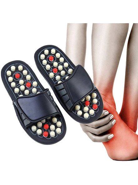 Spring Acupressure and Magnetic Therapy Accu Paduka Slippers for Full Body Blood Circulation Natural Leg Foot Massager Slippers For Men and Women (Unisex) (Size 6, 7, 8, 9) G157-5