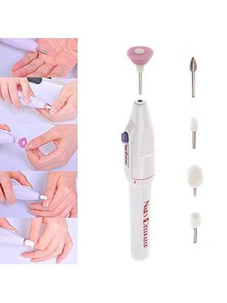 Nail Drill Bits 5 In 1 Tool Nail Care Electric Machine Kit Grooming Gel Tip Pedicure Automatic Manicure Sets Nail Polish Art Kits (Multicolor-Pack of 1) G159-2