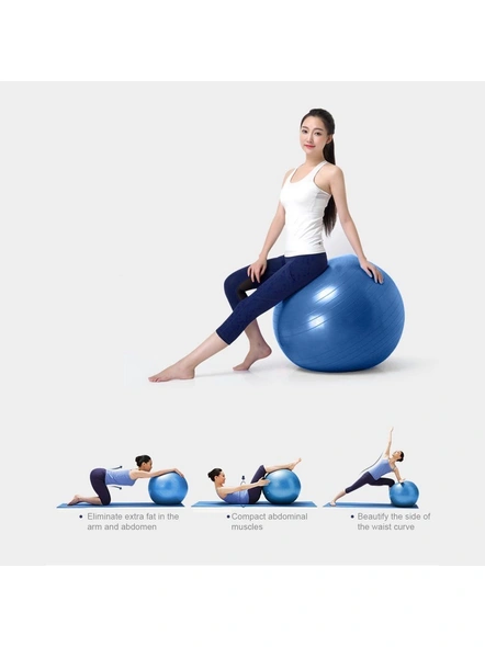 Anti-Burst Fitness Exercise Stability Yoga Gym Balls with Foot Pump, for Exercise Home, Balance, Gym, Core Strength, Yoga, Fitness 75cm (Multi-Color) G167-2