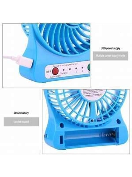 Mini Portable USB Rechargable Fan 5 Inch (Multicolour, Small) G168-1