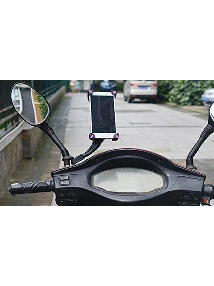 360 Degree Mirror Universal Bike/Activa/SCOOTY Holder 360 Degree Rotating Bicycle Holder Motorcycle Cell Phone Cradle Mount Holder Mobile Phones (Activa &amp; Bike Holder) G192-G192