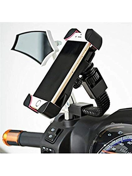 360 Degree Mirror Universal Bike/Activa/SCOOTY Holder 360 Degree Rotating Bicycle Holder Motorcycle Cell Phone Cradle Mount Holder Mobile Phones (Activa &amp; Bike Holder) G192-3