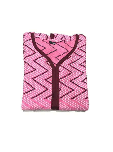 Readymade Crush Printed Silk Kurti in Pink-862C-40