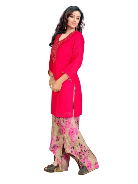 Rani Embroidered Georgette Kurti With trouser-XL-1