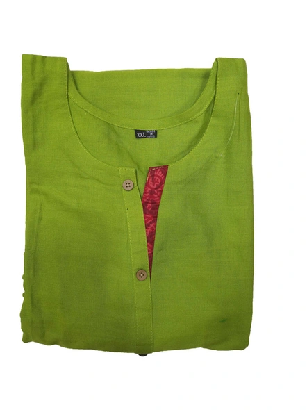 Readymade Cotton Flex Kurti In Green-1337-L