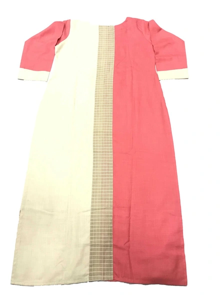 Readymade Soft Cotton Flex Embroidered Kurti In Pink-L-1
