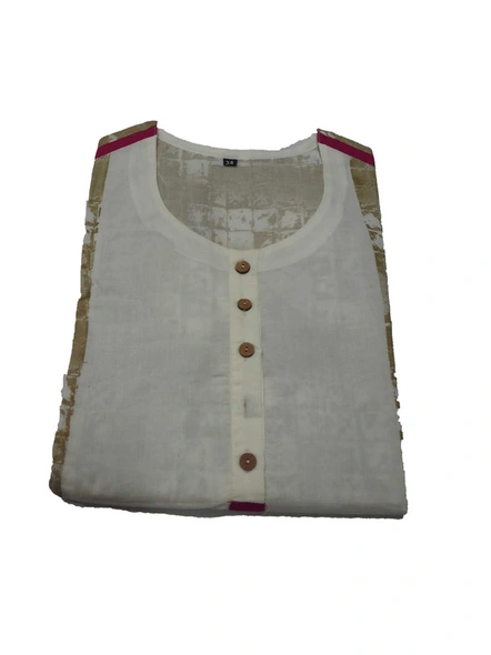 Readymade Cotton Printed Kurti In Cream-1325-38
