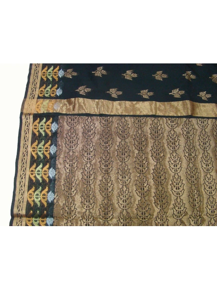 Black Cotton Silk Banarasi Saree-2
