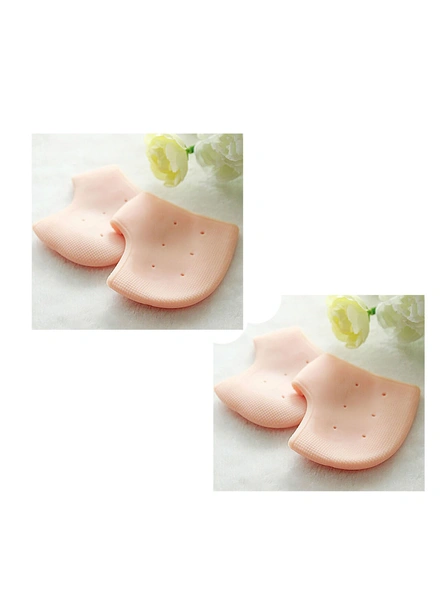 Silicone Gel Heel Pad Socks for Pain Relief for Men and Women (Multicolor, Free Size) - 2 Pair G37A-G37A