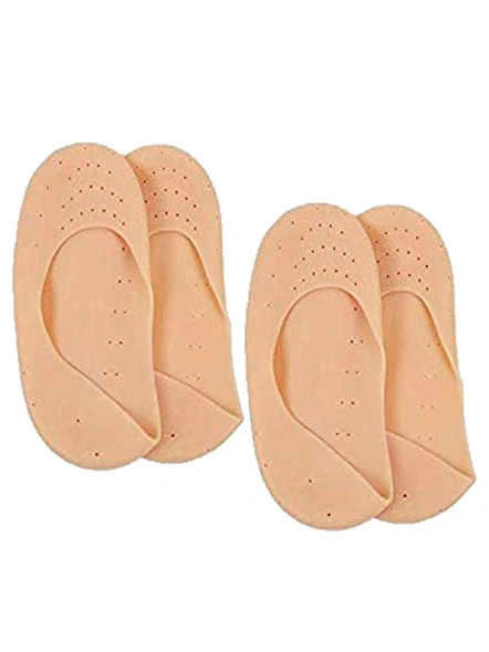 Anti Crack Full Length Silicone Foot Protector Moisturizing Socks for Foot-Care and Heel Cracks For Men And Women - (Free Size) (Pair of 2) G38A-G38A