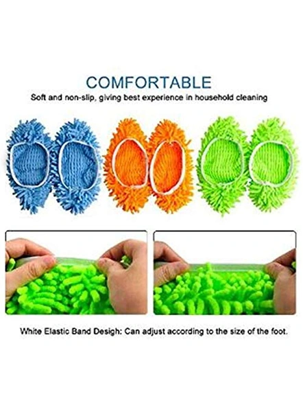 2 Pairs (4 Pieces) Unisex Washable Dust Mop Slippers Shoes (Free Size) G110A-2