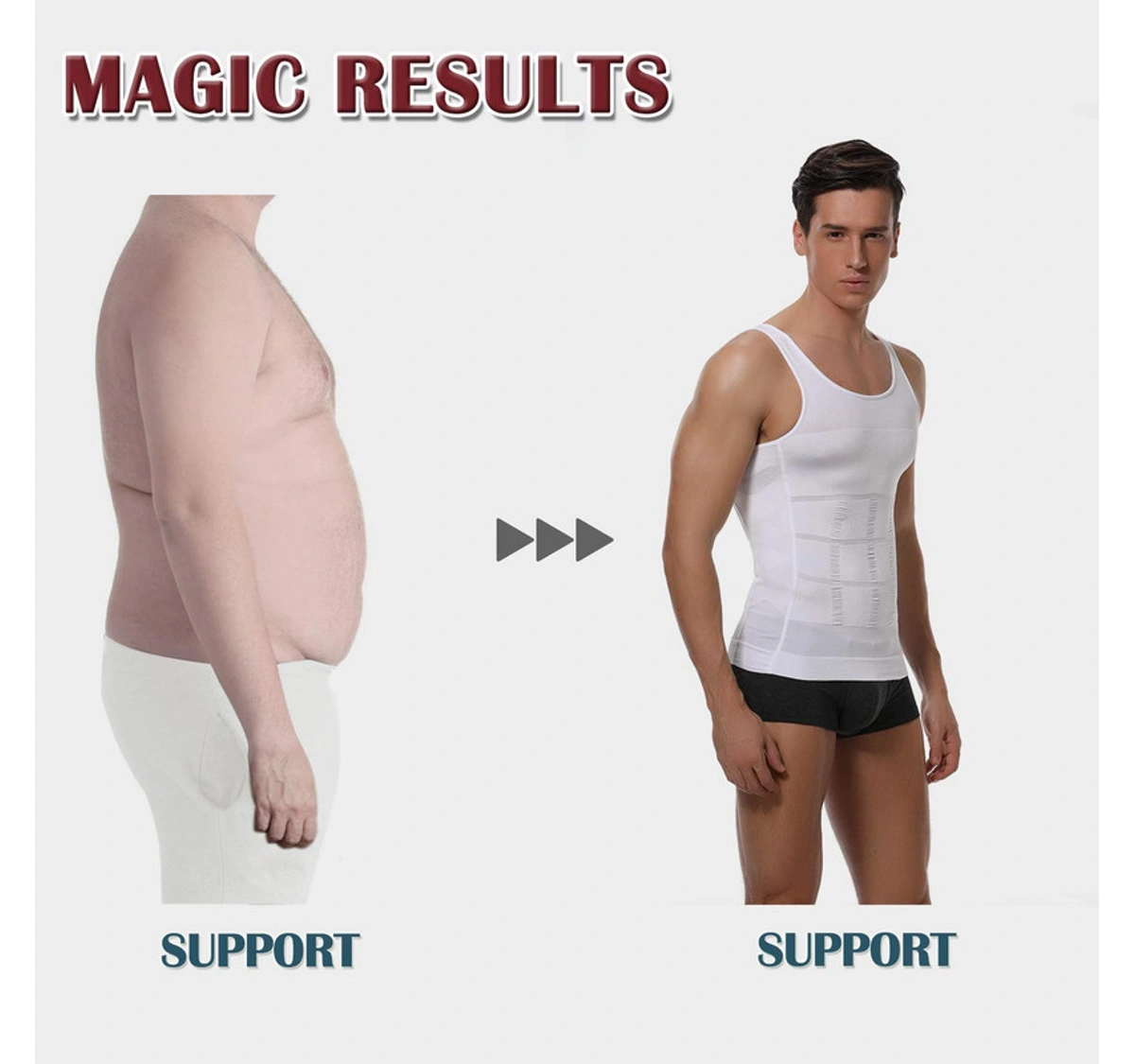Tummy Tucker Slim & Lift Body Shaper for Men White Inner Mild Compression  Vest Slim N