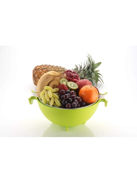 Multi-Functional Fruits and Vegetables Washing Bowl &amp; Strainer and Drain Basket (Multicolor - Pack Of 1) G206-1