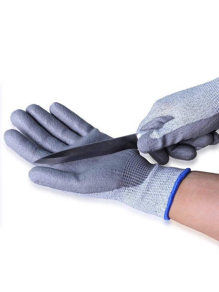 Rubber Finish Cut-Proof Safety Hand Gloves (Multicolor - 1 Piece) G209-G209