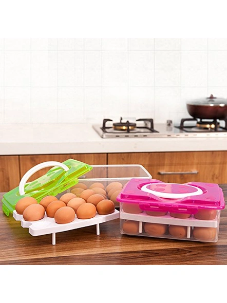 Double Layer 32 Grid Egg Storage Box With Lid G217-3
